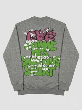 Comme des Garcons Men's Gray Full-Zip Knit Sweater